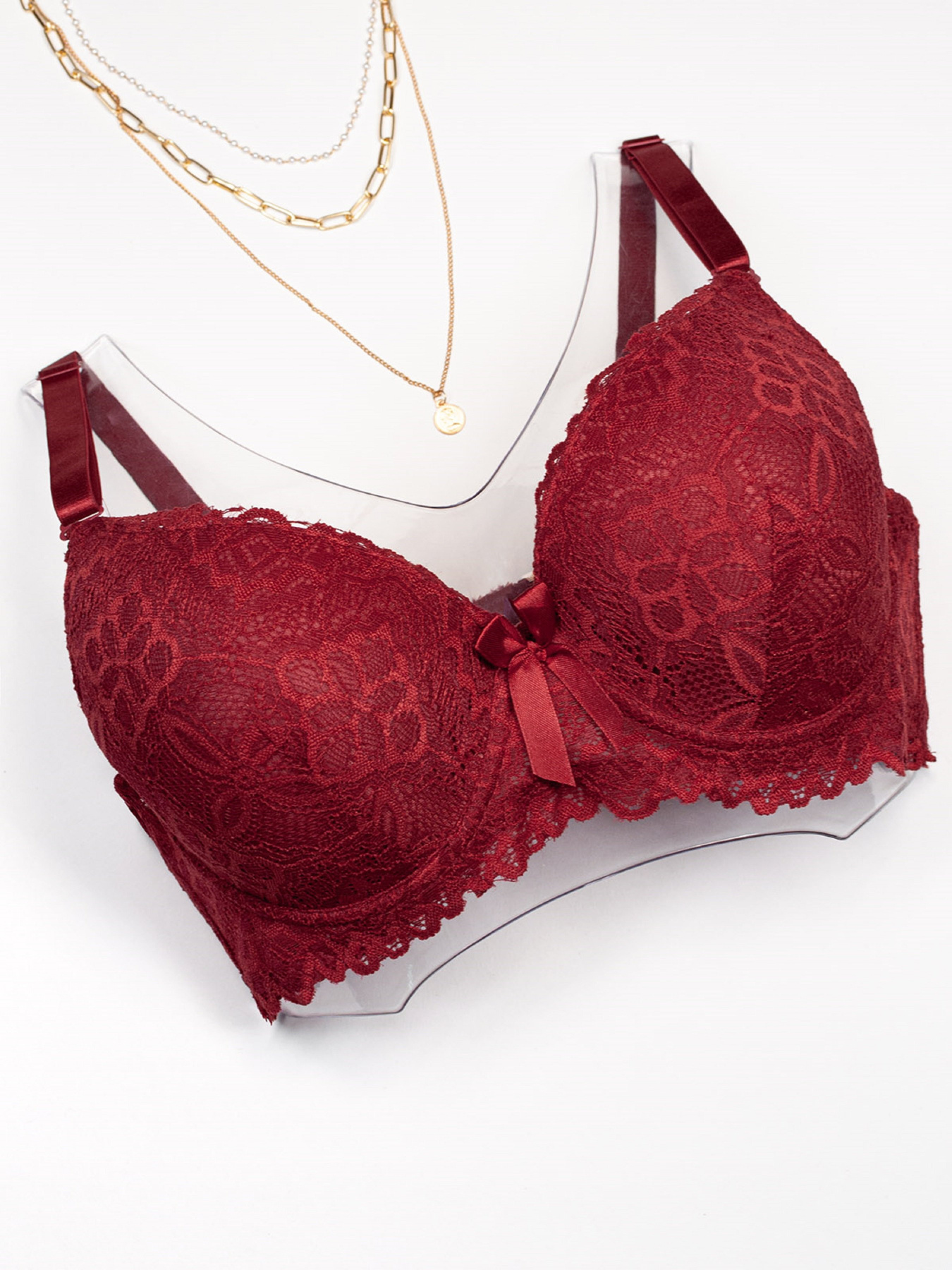 Бюстгальтер ISSA Plus модель BL3-04_бордовый Фото