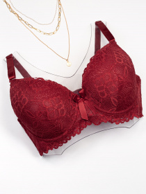 Бюстгальтер ISSA Plus модель BL3-04_бордовый Фото