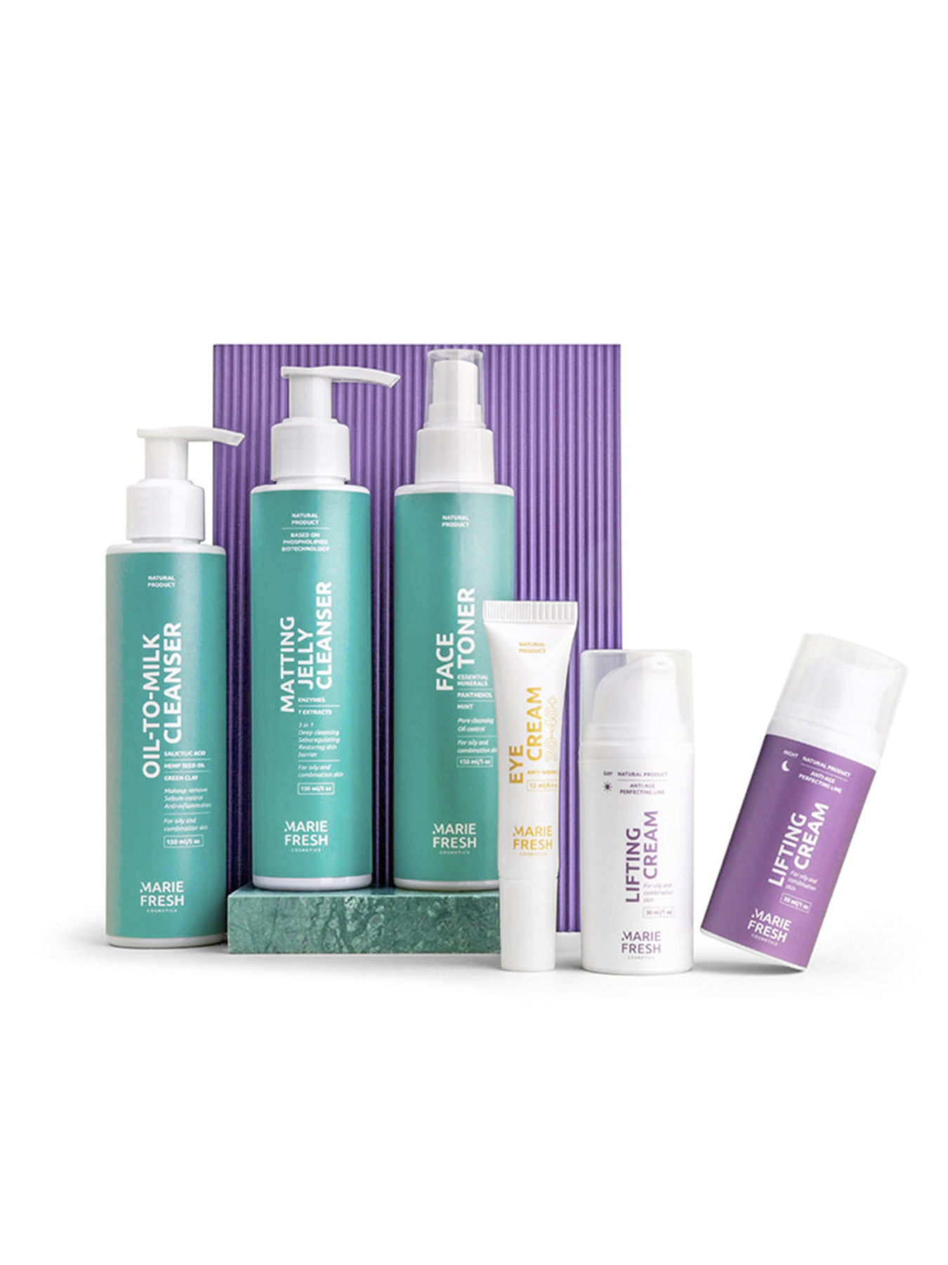 Комплексный уход Marie Fresh для зрелой жирной и комбинированной кожи с гелем MARIE FRESH Cosmetics модель cmos-g-1-6 Фото