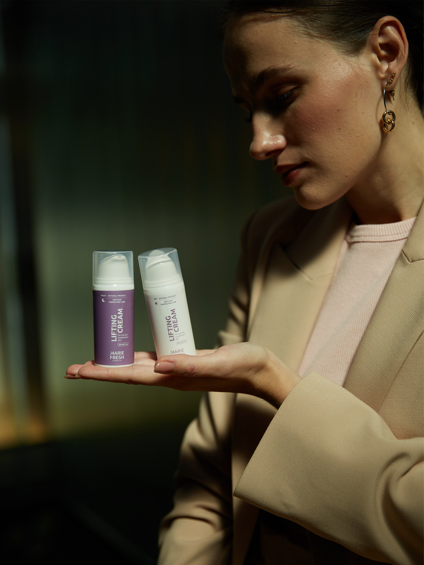 Набор дневной+ночной крем лифтинг для зрелой жирной и комбинированной кожи MARIE FRESH Cosmetics модель dnlos-1-2 Фото
