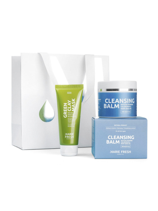 Подарунковий набір Green Clay Power для заспокоення шкіри обличчя MARIE FRESH Cosmetics модель gcp-1-2-1 Фото