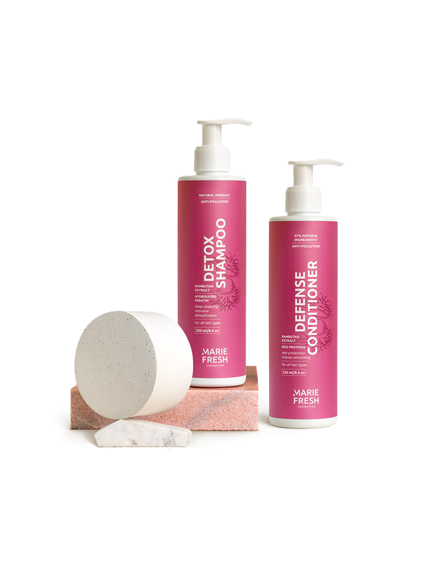 Набор шмапунь+кондиционер Marie Fresh с экстрактом рамбутана для всех типов волос MARIE FRESH Cosmetics модель hair-1-2-2 Фото