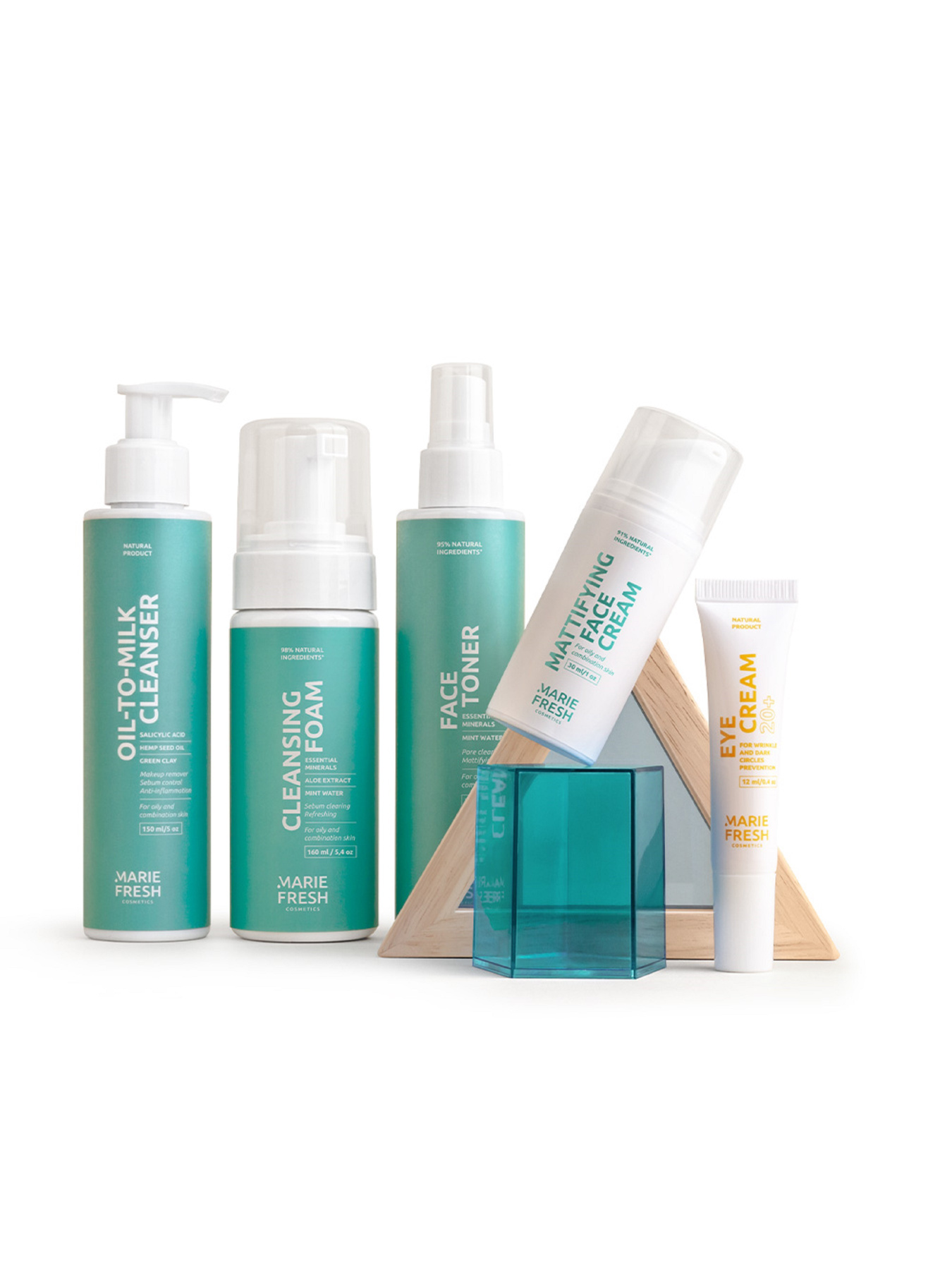 Комплексный уход за молодой жирной и комбинированной кожей с пенкой MARIE FRESH Cosmetics модель yoss-f-2-5-3 Фото