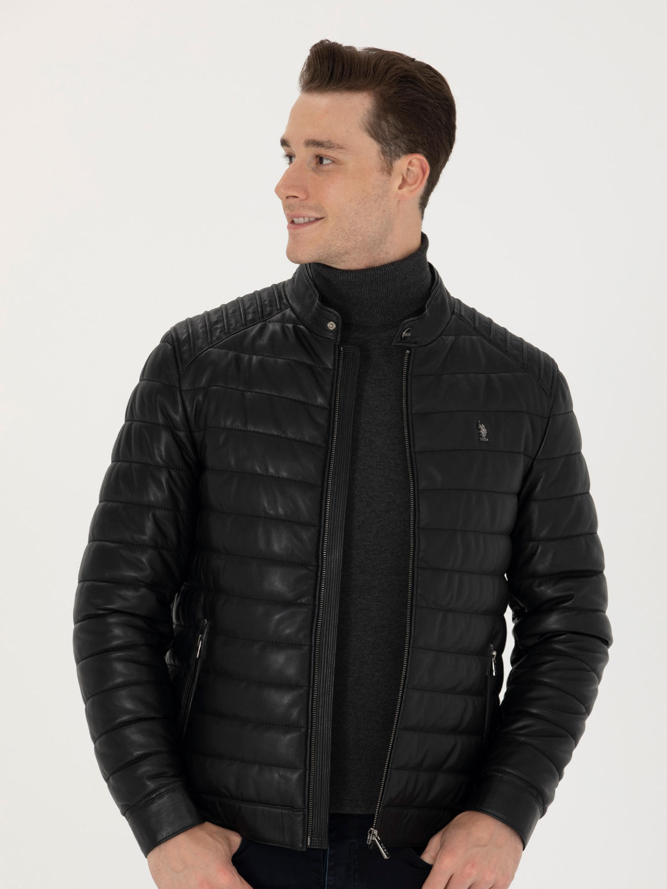 Куртка кожаная US Polo модель G081SZ035.000.K23034.001 Фото