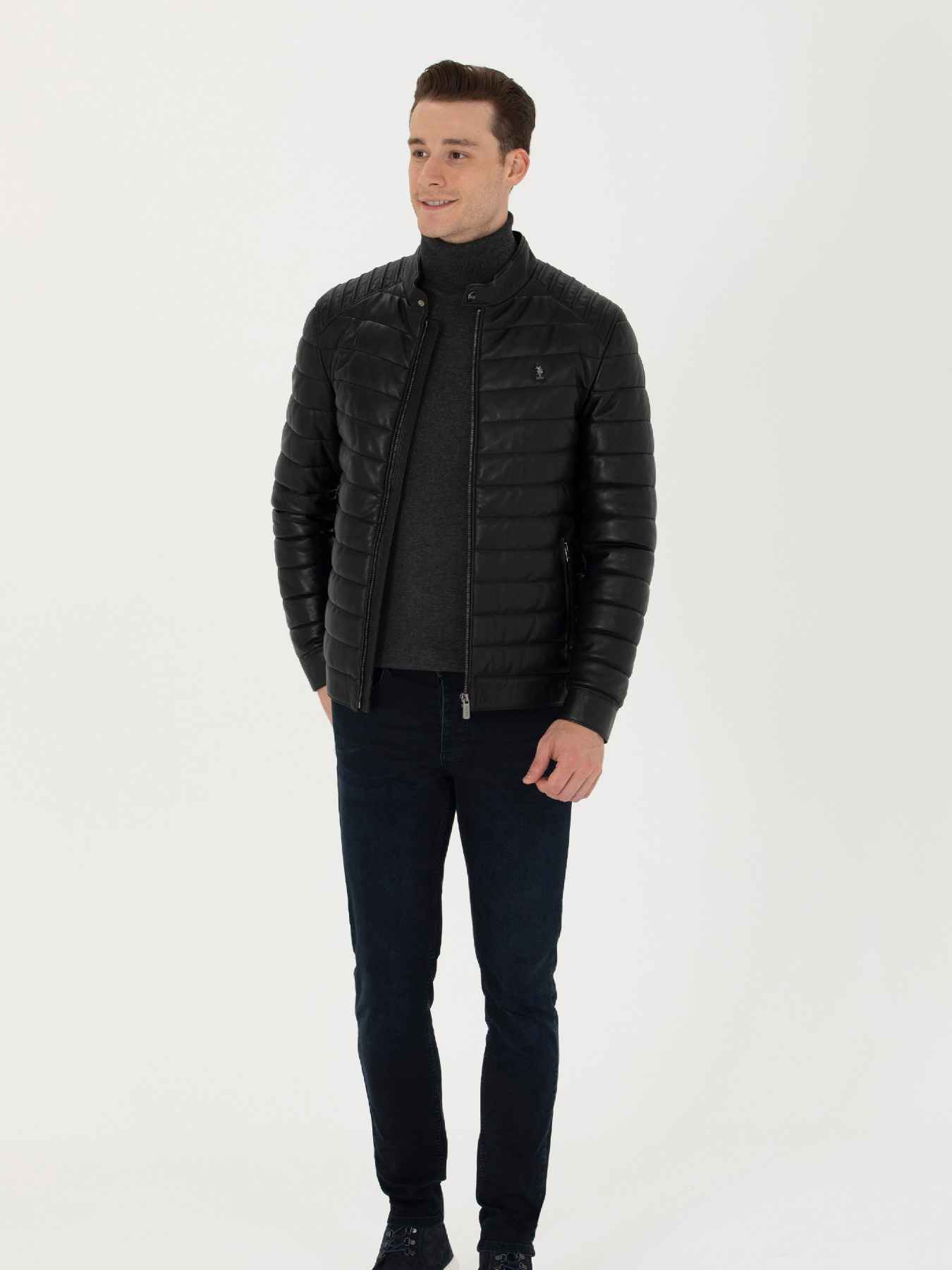 Шкіряна куртка US Polo модель G081SZ035.000.K23034.001 Шкіряна куртка US Polo модель G081SZ035.000.K23034.001 Фото