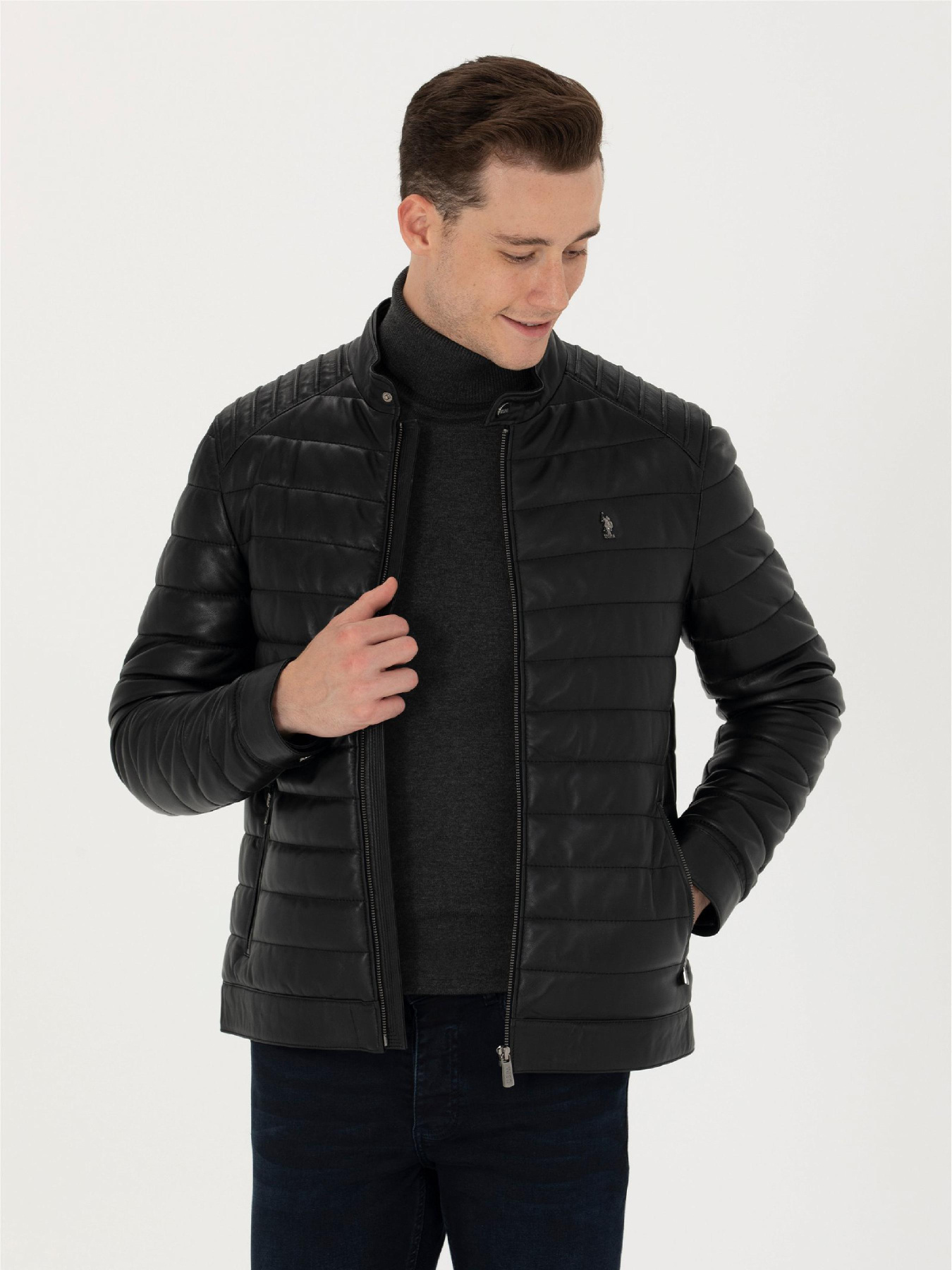 Шкіряна куртка US Polo модель G081SZ035.000.K23034.001 Шкіряна куртка US Polo модель G081SZ035.000.K23034.001 Фото