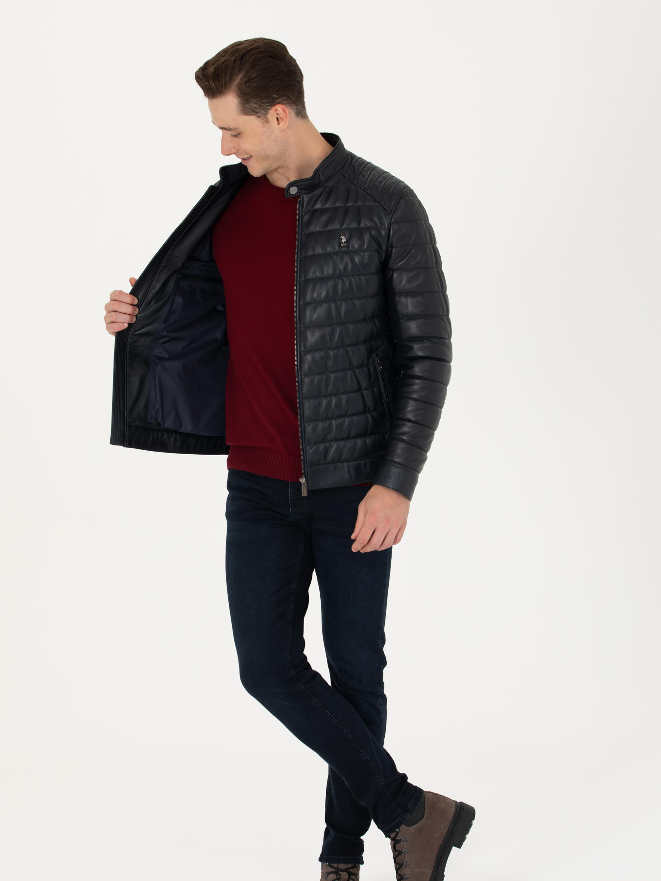 Куртка кожаная US Polo модель G081SZ035.000.K23034.200 Фото