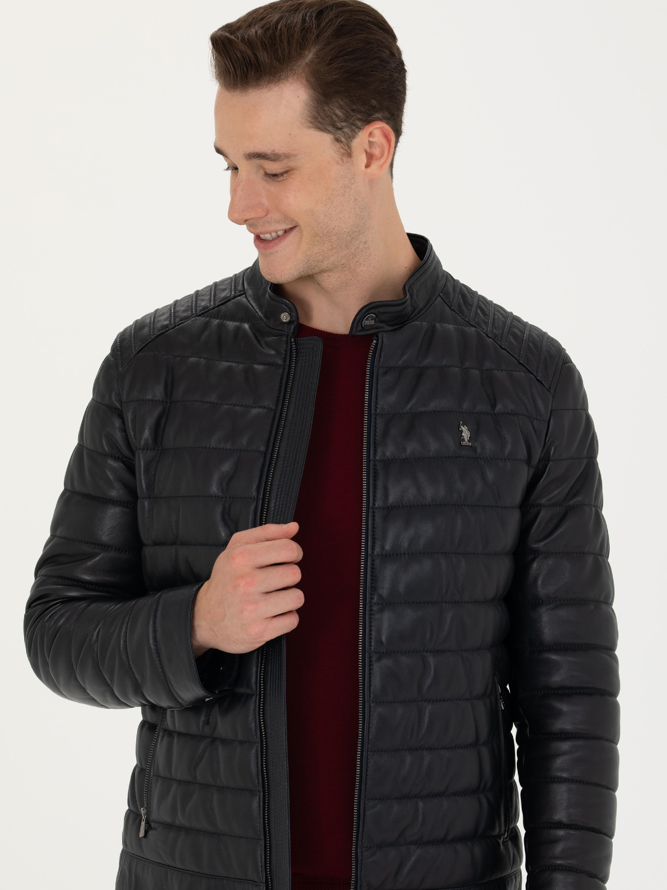 Шкіряна куртка US Polo модель G081SZ035.000.K23034.200 Фото