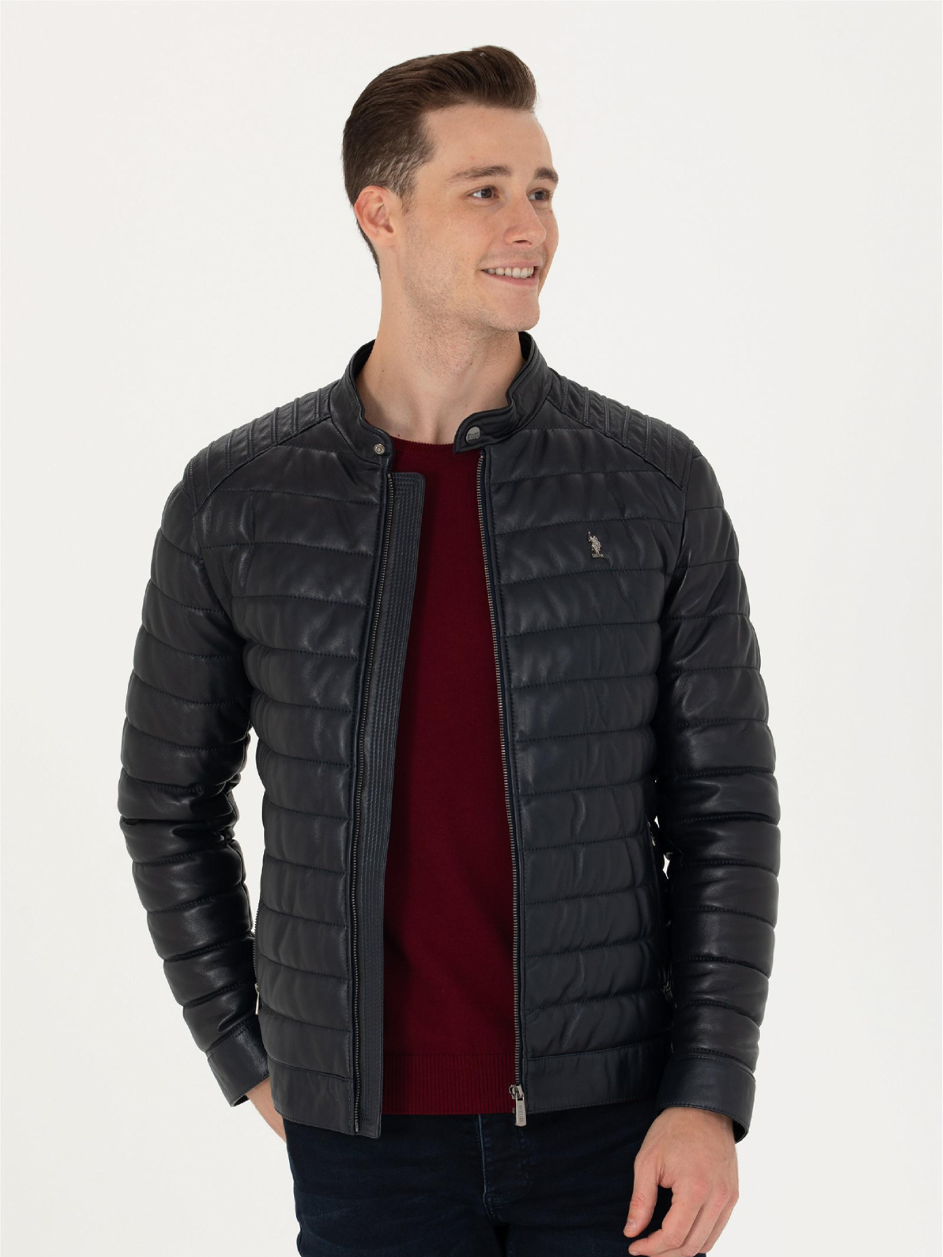 Шкіряна куртка US Polo модель G081SZ035.000.K23034.200 Фото