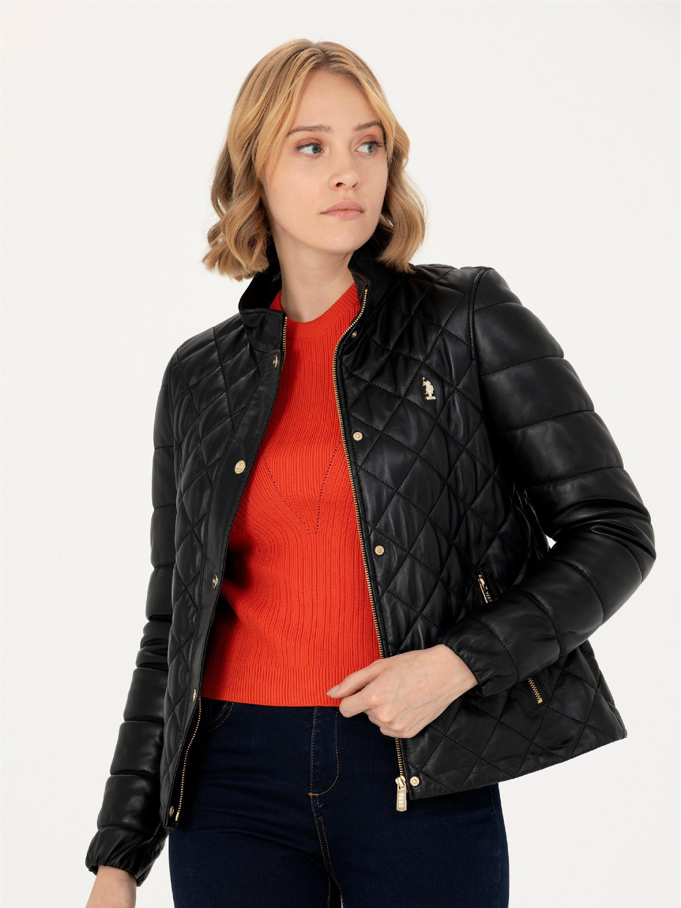 Шкіряна куртка US Polo модель G082SZ035.000.WK23007.001 Шкіряна куртка US Polo модель G082SZ035.000.WK23007.001 Фото