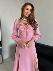 Сукня міді ISSA Plus модель 14447_розовый Фото