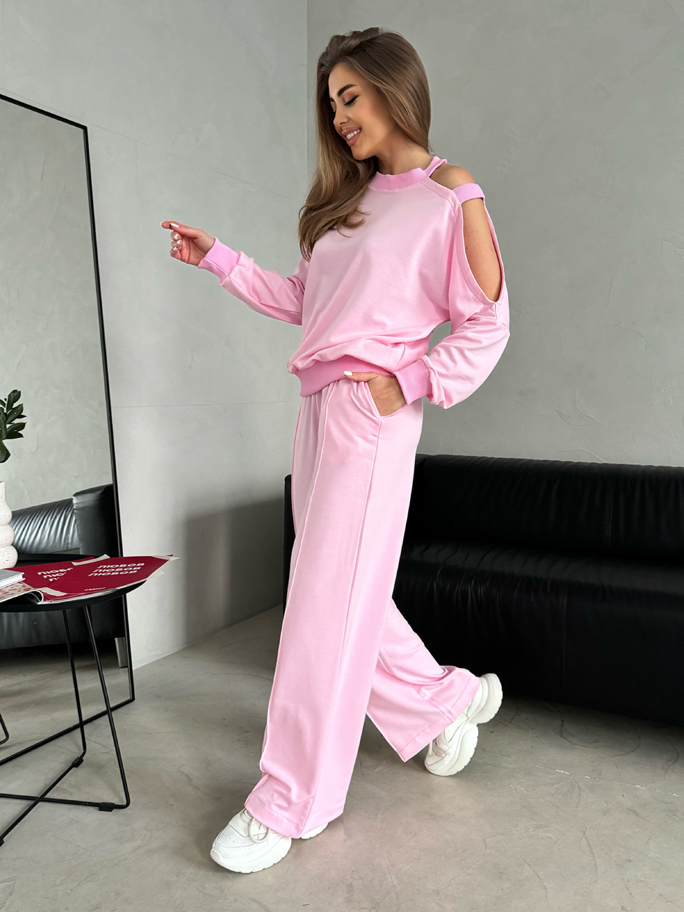 Костюм ISSA Plus модель 14456_розовый Фото