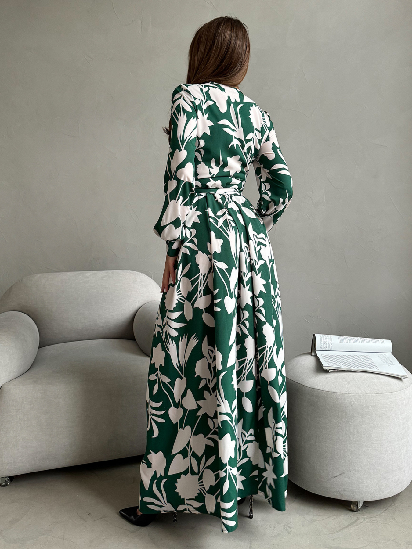 Платье макси ISSA Plus модель 14458_зеленый Фото