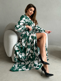 Платье макси ISSA Plus модель 14458_зеленый Платье макси ISSA Plus модель 14458_зеленый Фото