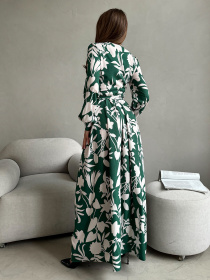 Платье макси ISSA Plus модель 14458_зеленый Платье макси ISSA Plus модель 14458_зеленый Фото