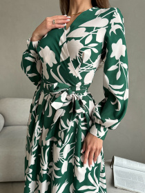 Платье макси ISSA Plus модель 14458_зеленый Платье макси ISSA Plus модель 14458_зеленый Фото