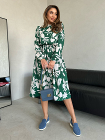 Платье миди ISSA Plus модель 14464_зеленый Фото