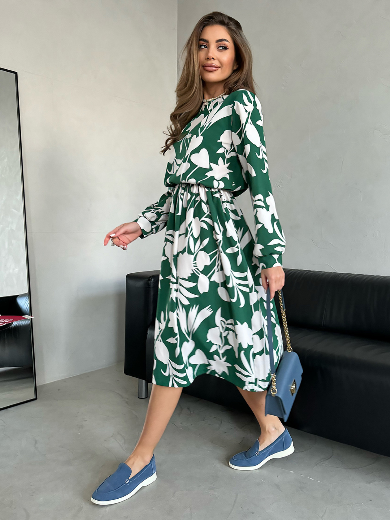 Платье миди ISSA Plus модель 14464_зеленый Фото