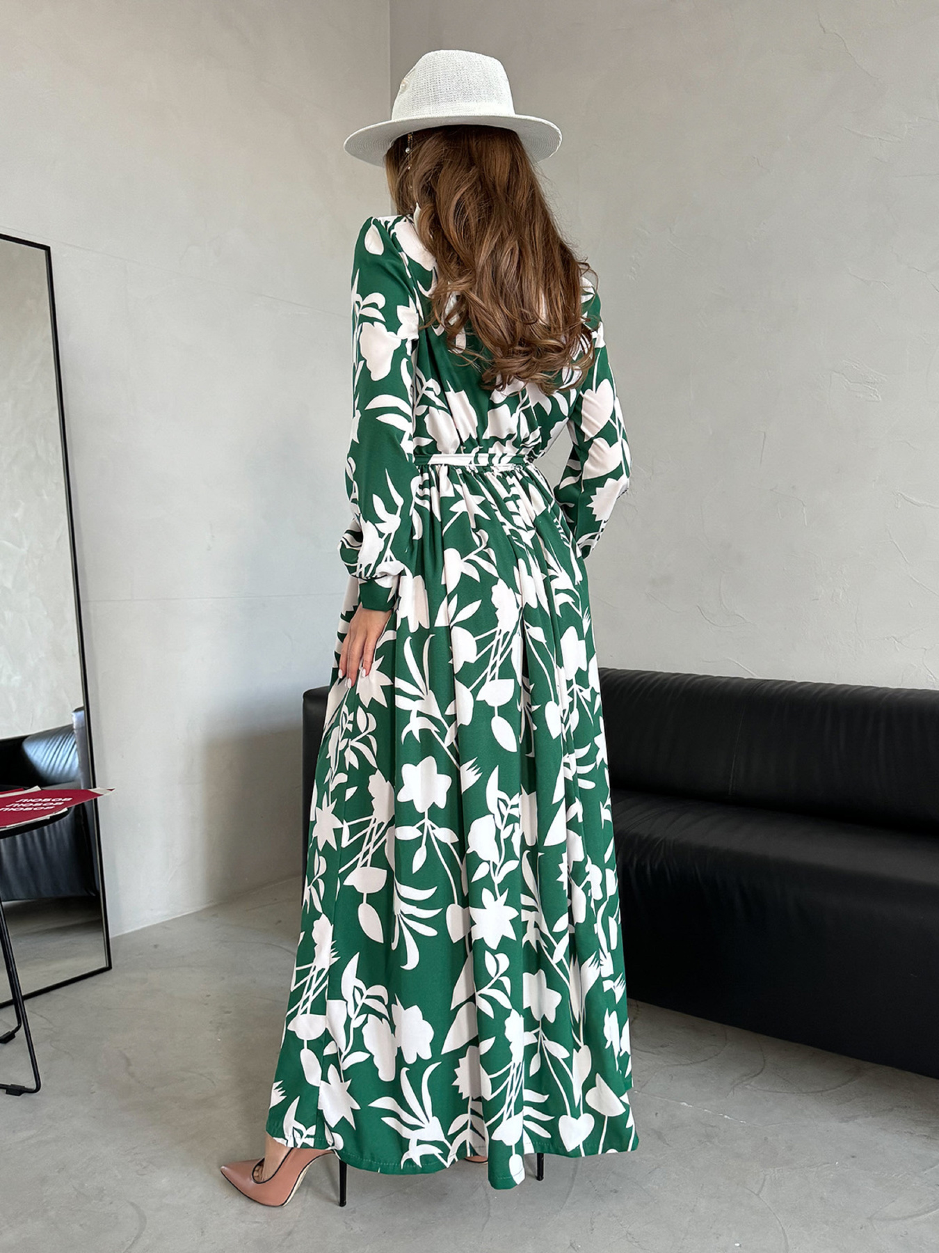 Платье макси ISSA Plus модель 14465_зеленый Платье макси ISSA Plus модель 14465_зеленый Фото