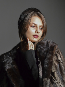 Обруч для волосся MyScarf хутряний one size колір шоколад, натуральна норка MyScarf модель mp19616115 Фото