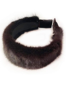 Обруч для волосся MyScarf хутряний one size колір шоколад, натуральна норка MyScarf модель mp19616115 Фото