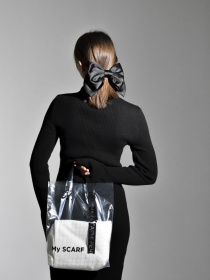 Белый большой бант, модный и стильный аксессуар заколка для волос MyScarf модель ba_0471 Фото