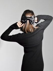 Белый большой бант, модный и стильный аксессуар заколка для волос MyScarf модель ba_0471 Фото