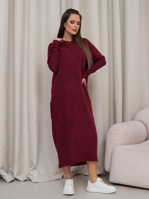 Платье миди ISSA Plus модель 14366_бордовый Фото