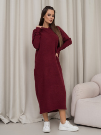 Платье миди ISSA Plus модель 14366_бордовый Фото