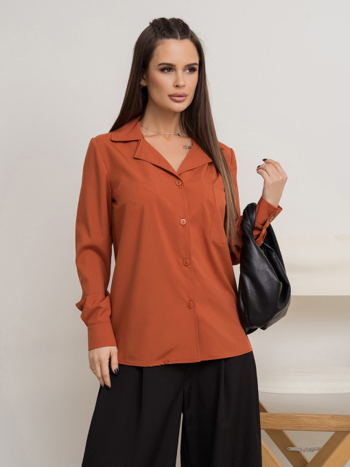 Рубашка повседневная ISSA Plus модель SA-504_терракотовый Фото