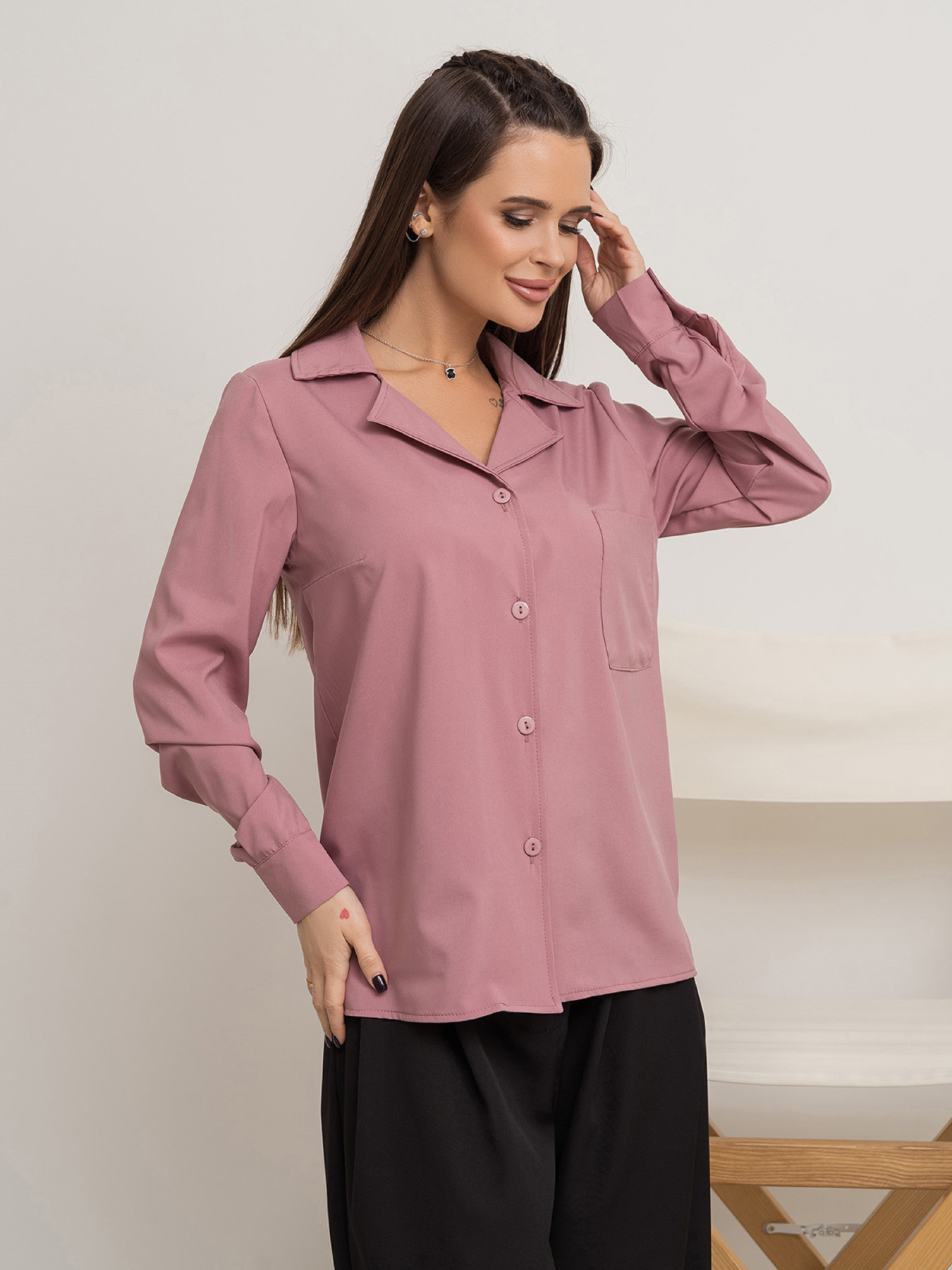 Рубашка ISSA Plus модель SA-504_розовый Фото