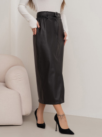 Юбка миди ISSA Plus модель 14444_черный Фото