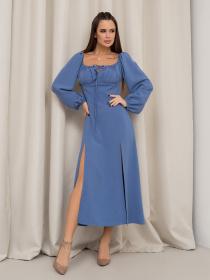 Платье миди ISSA Plus модель 14447_голубой Фото