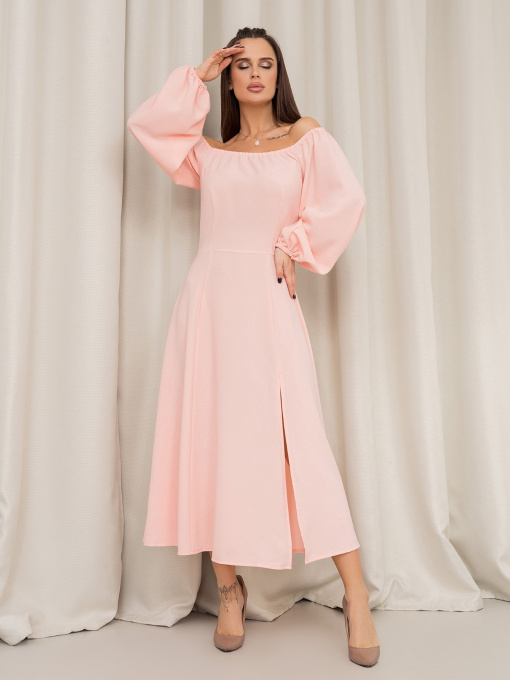 Сукня міді ISSA Plus модель 14448_розовый Фото