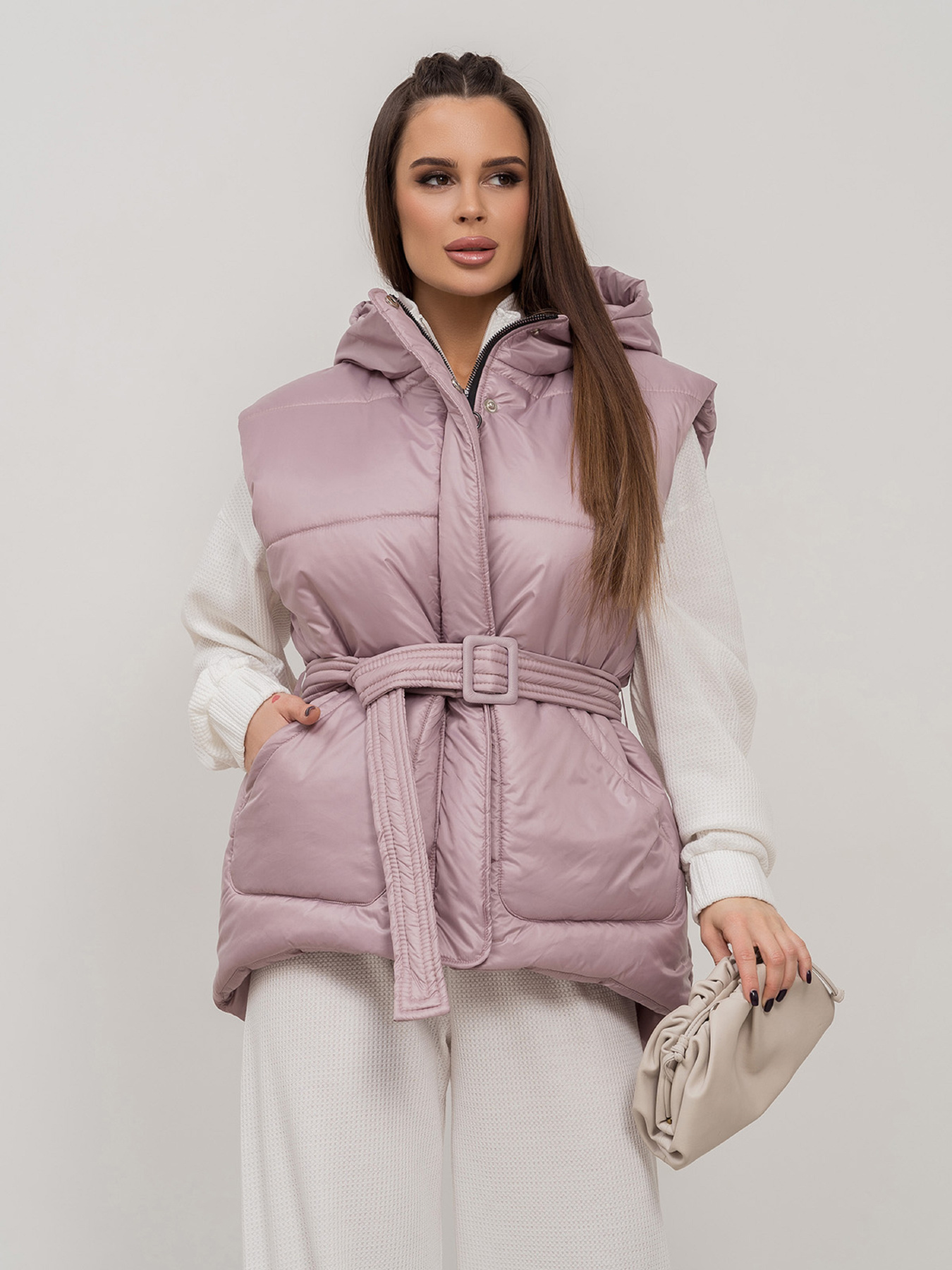 Утеплений жилет ISSA Plus модель SA-505_розовый Фото