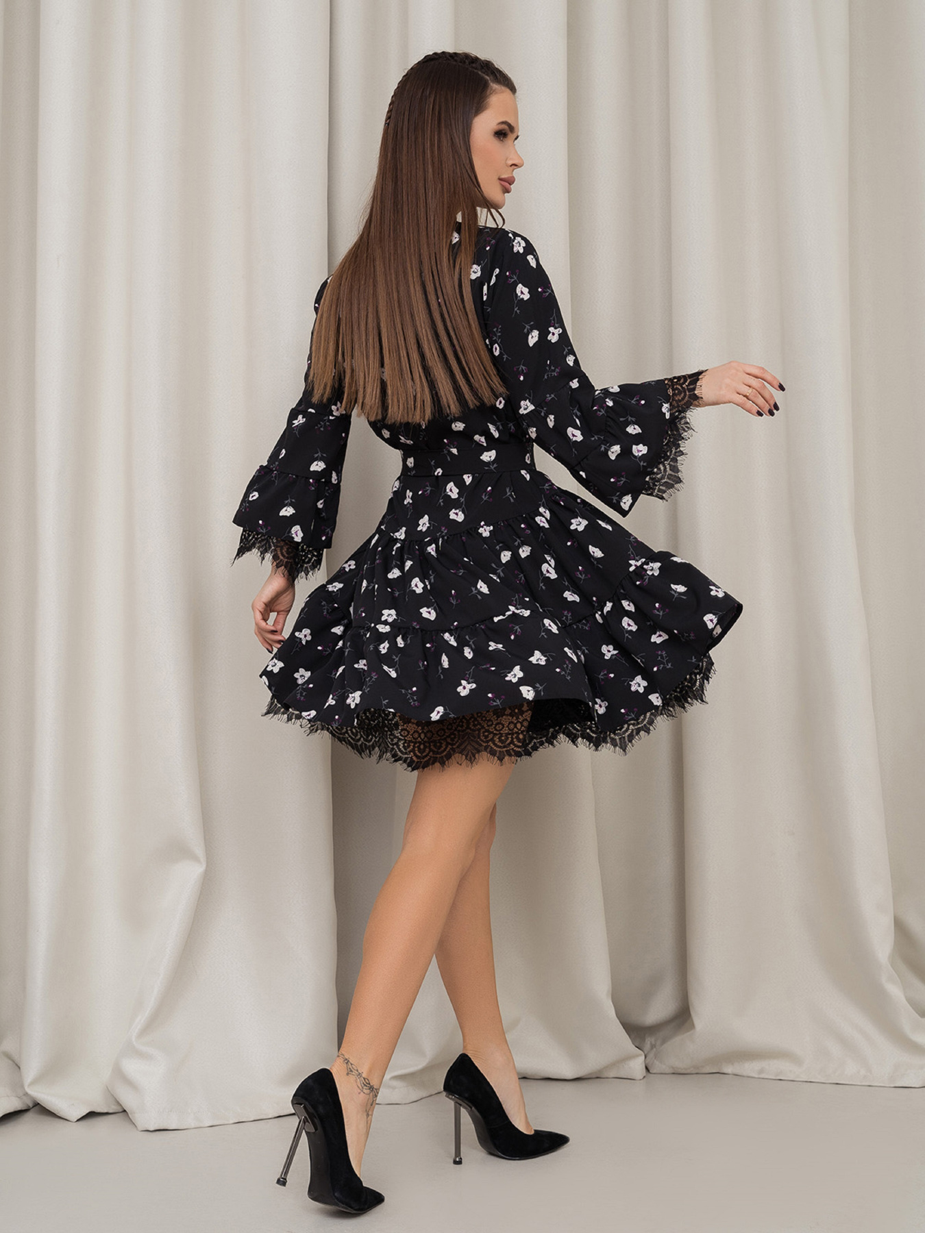 Платье мини ISSA Plus модель SA-444A_черный Платье мини ISSA Plus модель SA-444A_черный Фото