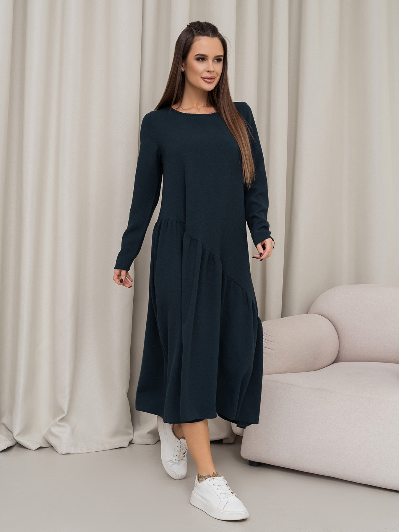 Сукня міді ISSA Plus модель 14454_зеленый Фото