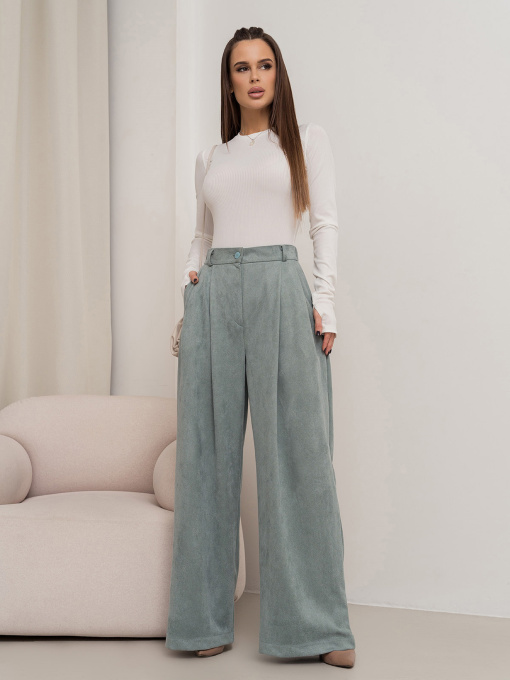 Брюки палаццо ISSA Plus модель 13749_оливковый Фото