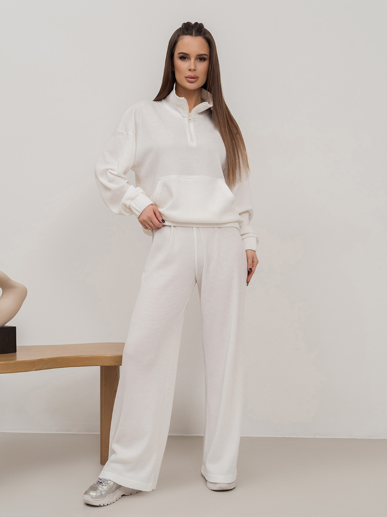 Спортивный костюм ISSA Plus модель 14445_молочный Фото