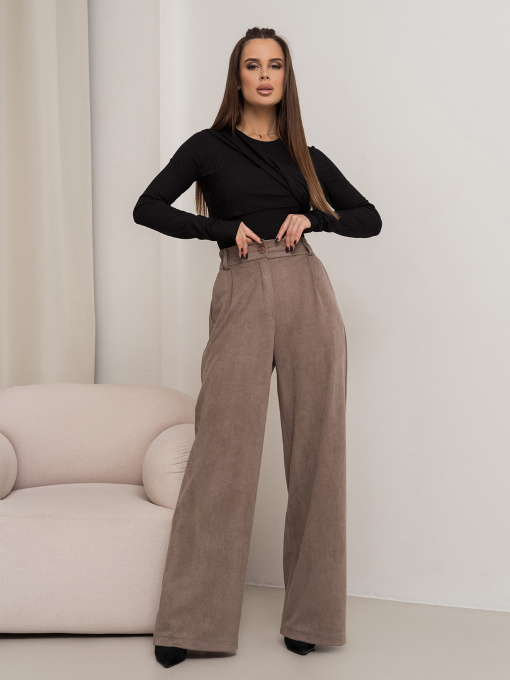 Брюки палаццо ISSA Plus модель 14450_коричневый Фото