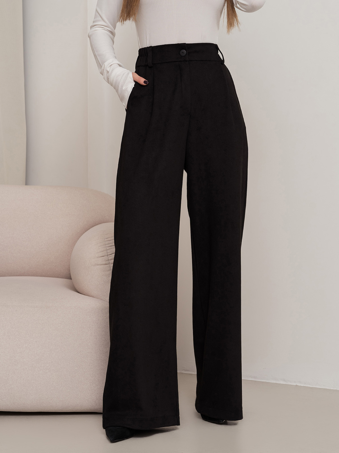 Брюки палаццо ISSA Plus модель 14450_черный Фото