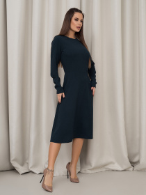 Платье миди ISSA Plus модель 14452_зеленый Платье миди ISSA Plus модель 14452_зеленый Фото