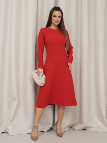 Платье миди ISSA Plus модель 14452_красный Платье миди ISSA Plus модель 14452_красный Фото