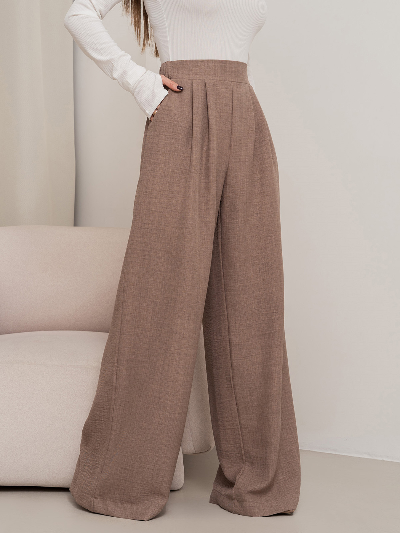 Палаццо ISSA Plus модель 14455_коричневый Фото