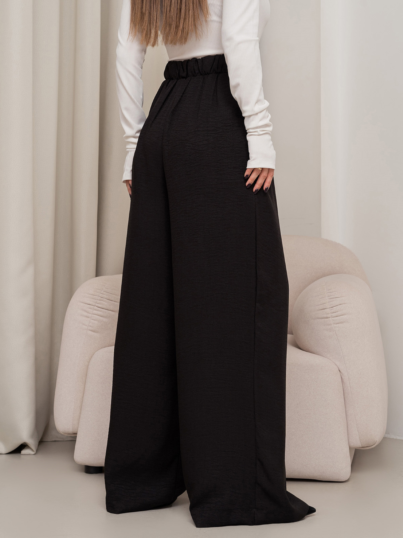 Брюки палаццо ISSA Plus модель 14455_черный Фото