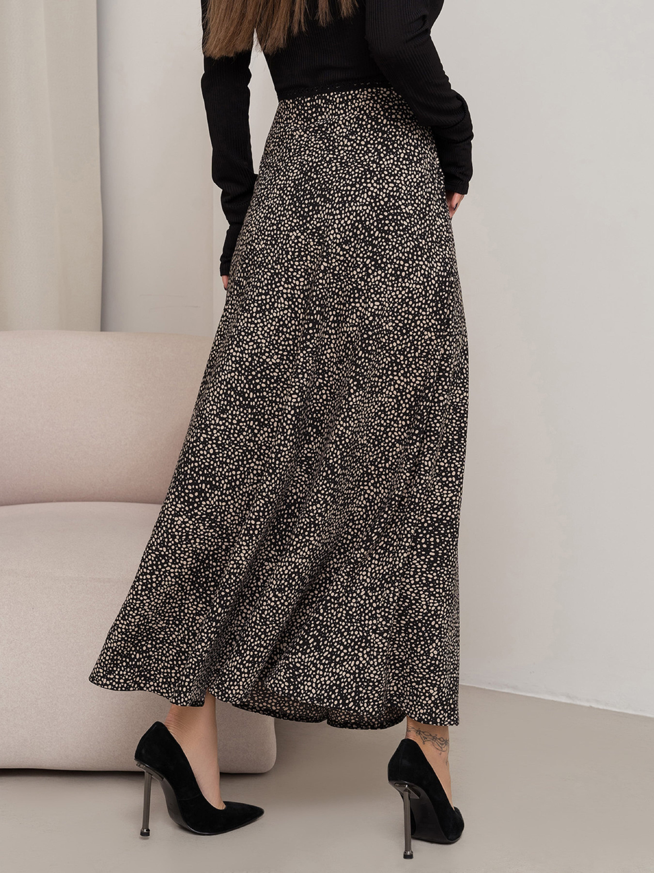 Юбка миди ISSA Plus модель 14457_мультиколор Фото