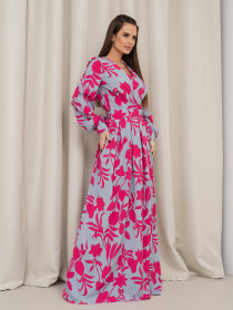 Платье макси ISSA Plus модель 14458_серый Фото