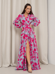 Платье макси ISSA Plus модель 14458_серый Фото