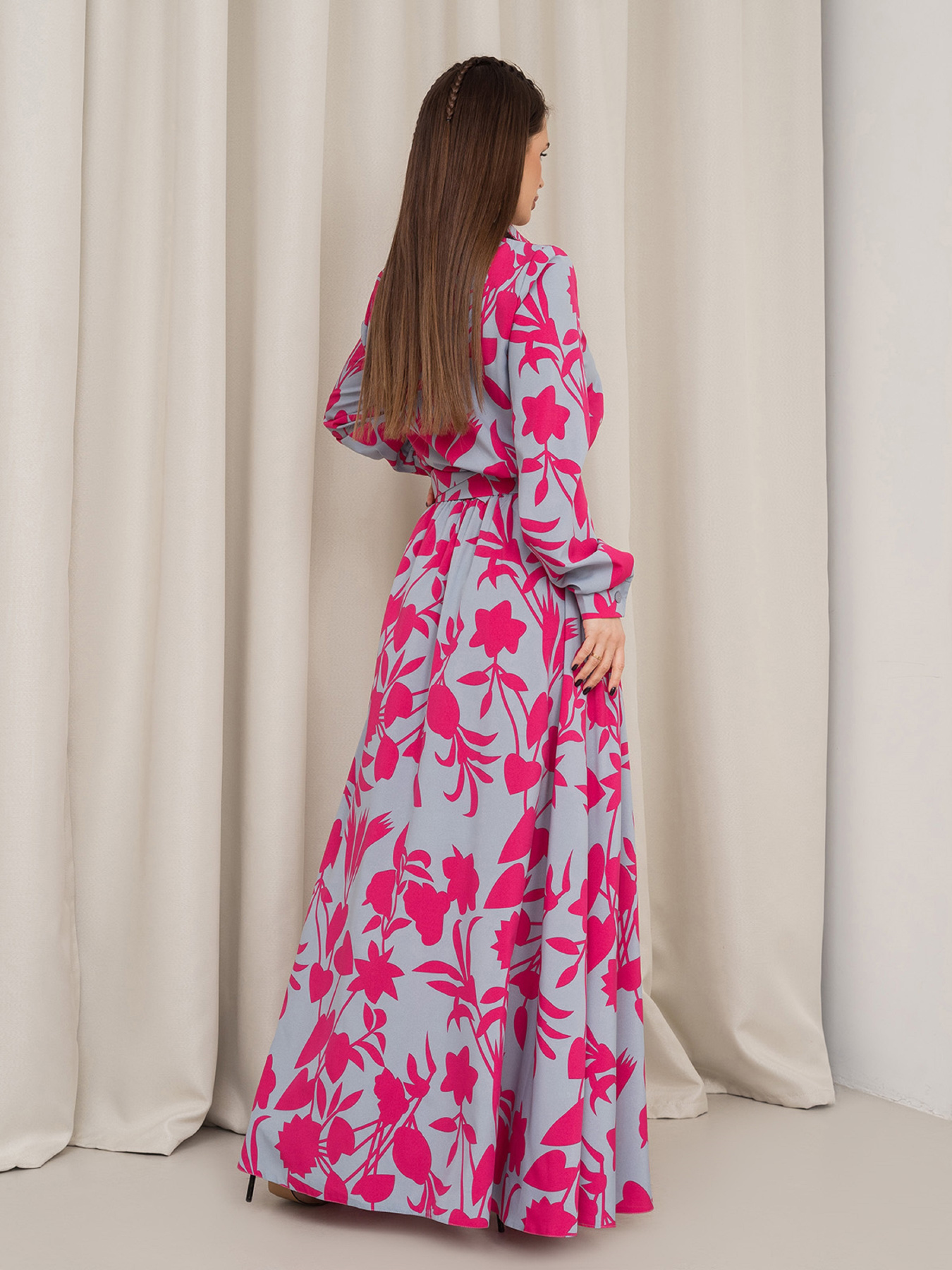 Платье макси ISSA Plus модель 14459_серый Платье макси ISSA Plus модель 14459_серый Фото