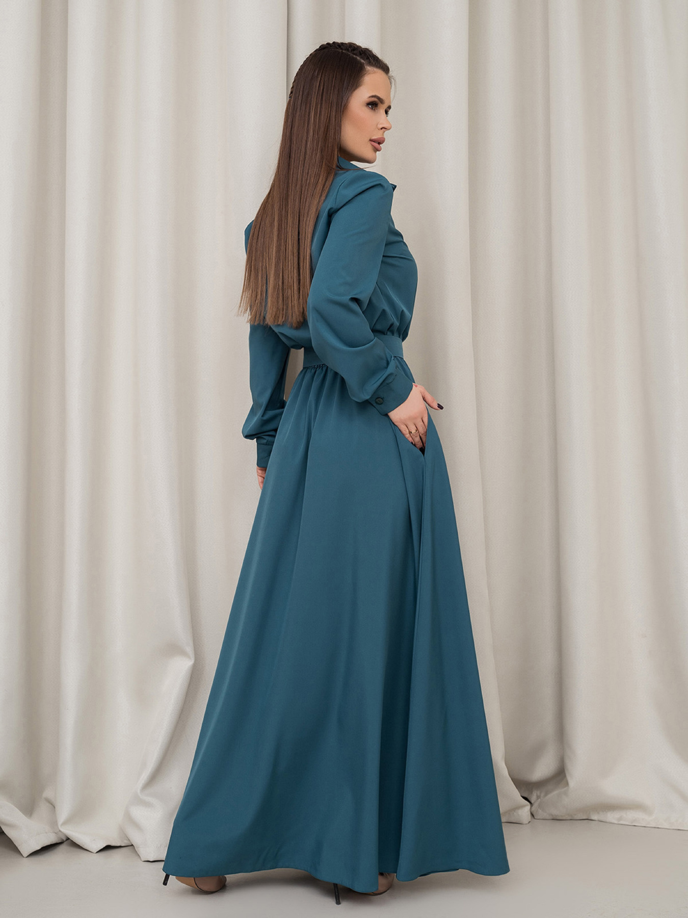 Платье макси ISSA Plus модель 14460_бирюзовый Фото